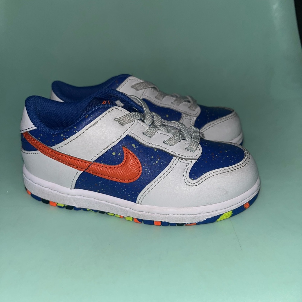 Nike Dunk low Kids orange blue and white sneakers